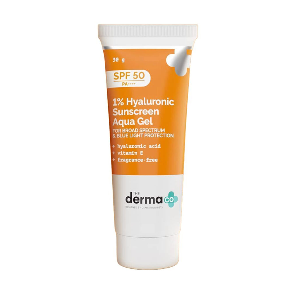 The Derma Co 1% Hyaluronic Sunscreen SPF 50 Aqua Gel